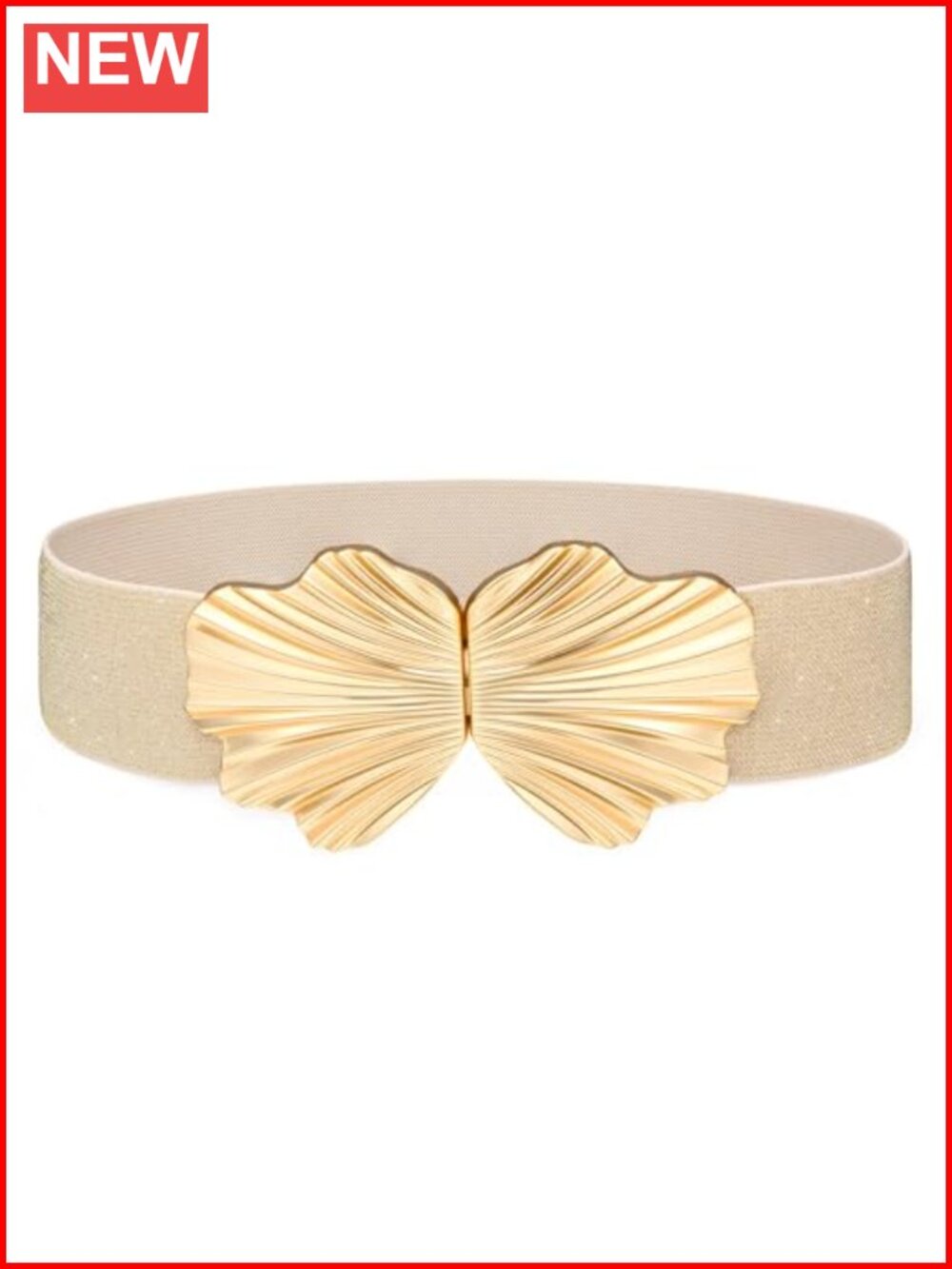 Women Wide Elastic Belt for Dresses Stretchy Boho Shell Buckle Waist